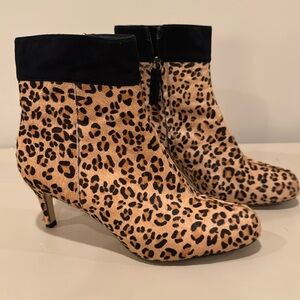 Kate spade kitten heel leopard print boots